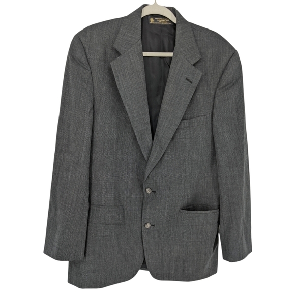 Brooks Brothers Other - Vintage Brooks Brothers Sport Coat Suit Jacket Pure Wool Gray Two-Button 43L